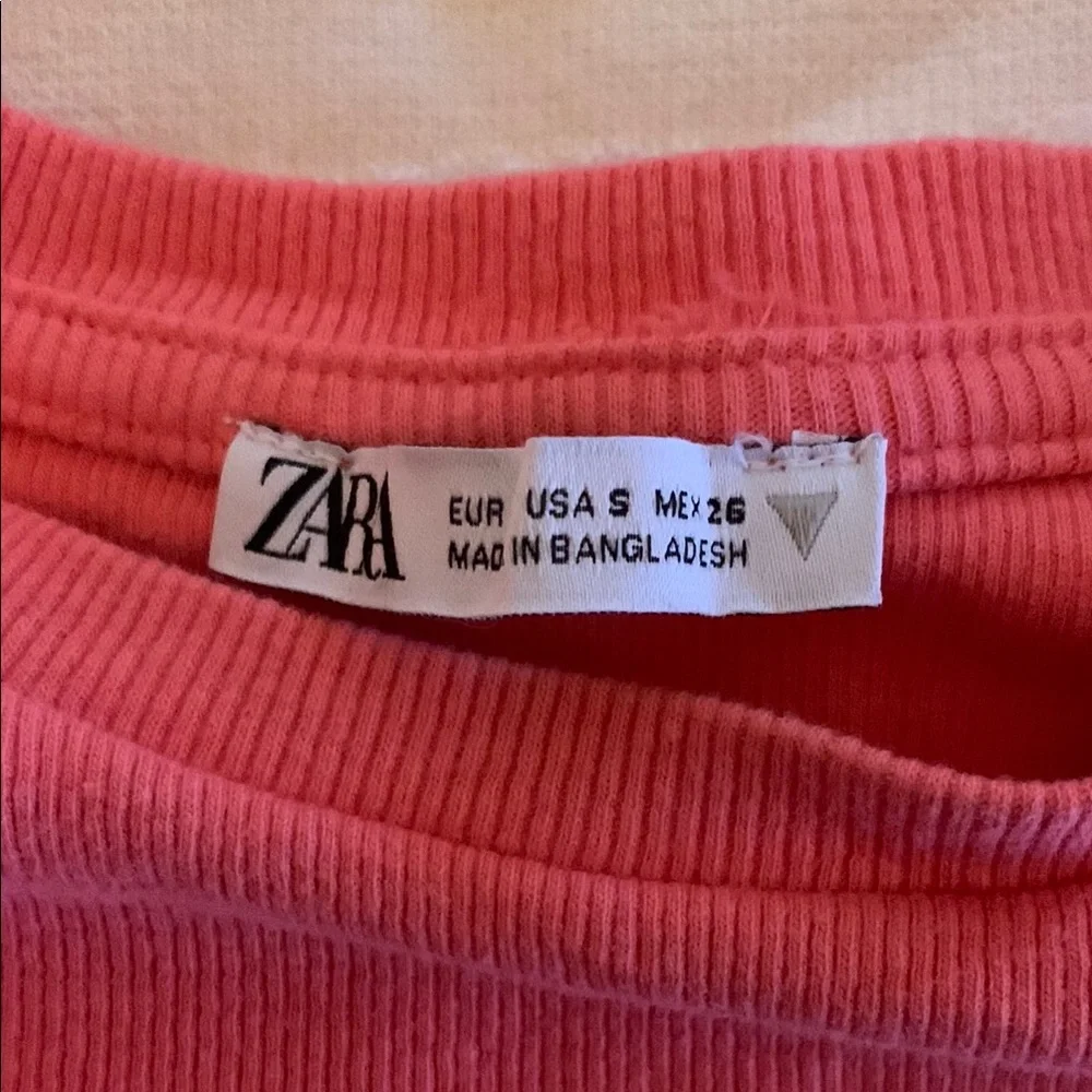 Pink Fitted Ruffle Tee with Rounded Neckline - Picture 3 of 3